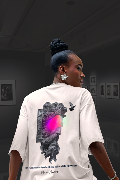 Marcus Aurelius Stoic T-Shirt | Neon Greek Statue Art | Premium Streetwear