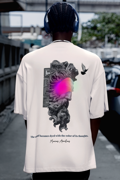 Marcus Aurelius Stoic T-Shirt | Neon Greek Statue Art | Premium Streetwear